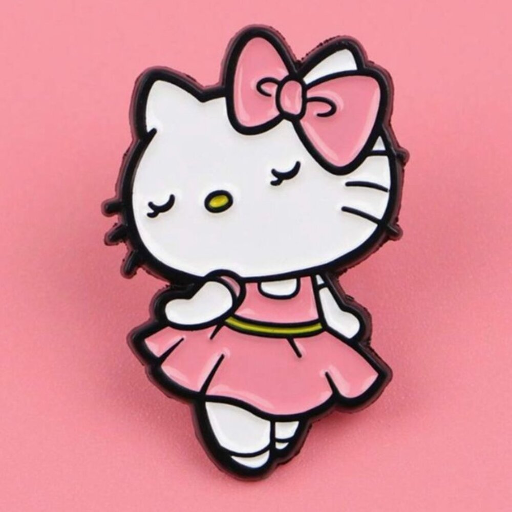 HELLO KITTY Pink Ballerina Enamel Lapel Pin Brooch (BRAND-NEW & SUPER CUTE!)